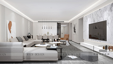 綠景紅樹灣壹號 寬璽現(xiàn)代風格200平裝修效果