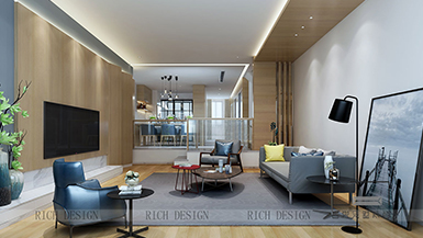 鴻榮源·熙園山院現(xiàn)代風格300平裝修效果圖