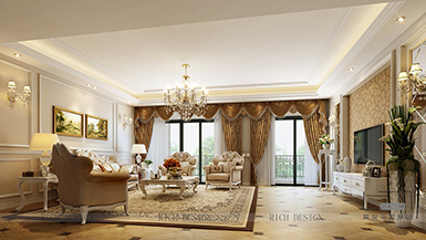 金地·鷺湖1號歐式風格380平設計裝修效果圖