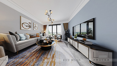 中興公寓95平現(xiàn)代風格裝修設計效果圖