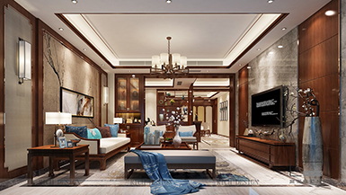 博林天瑞中式風格200平裝修效果圖