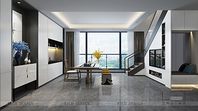 公園大地現(xiàn)代風格300平裝修效果圖