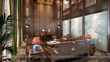 九圍高爾夫別墅1100平中式風(fēng)格裝修設(shè)計
